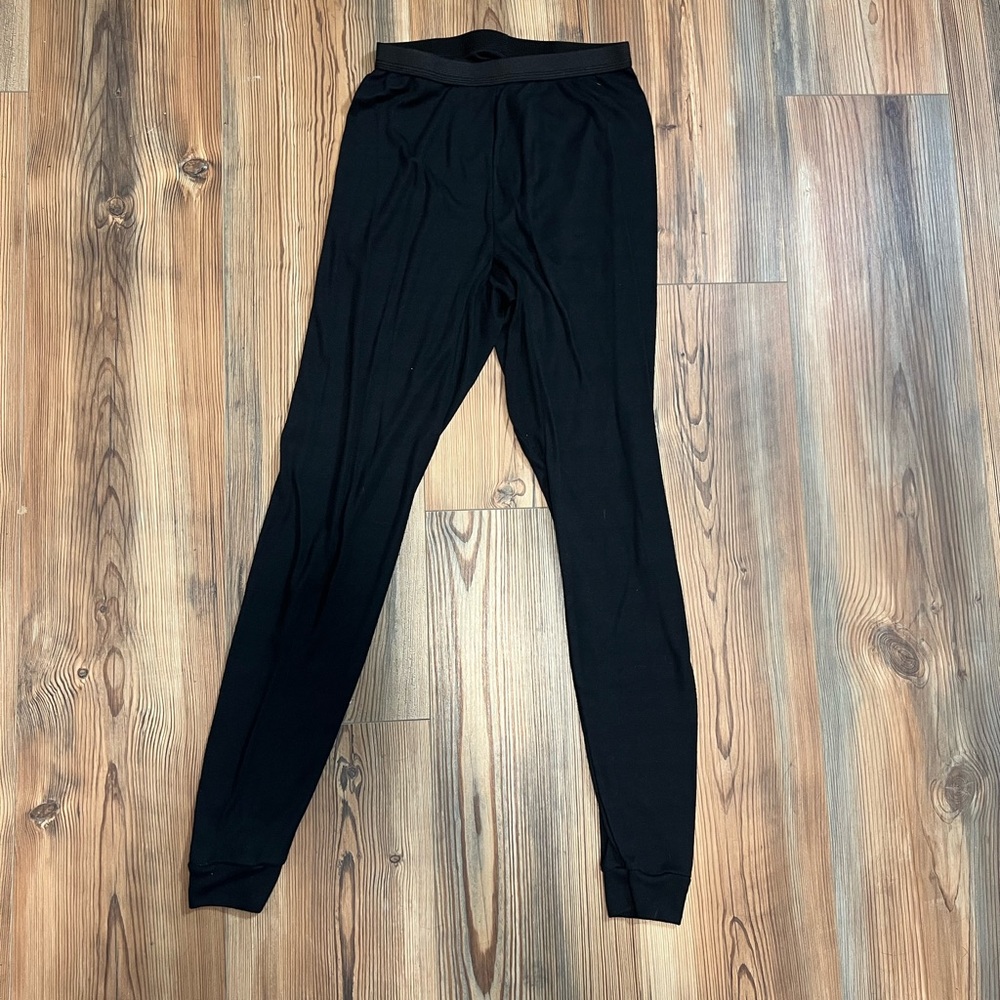 Black thermal long underwear